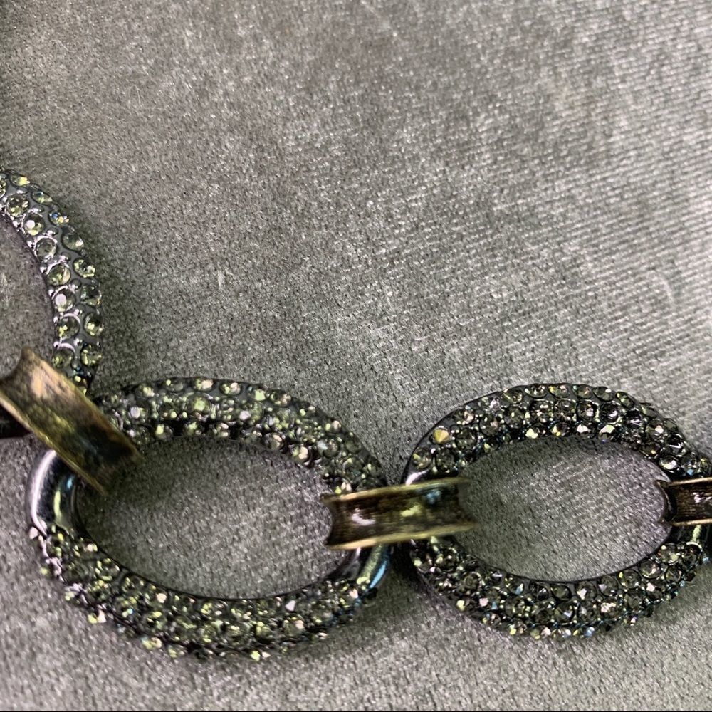 LOFT Gunmetal and Rhinestone Link Princess Necklace - Picture 8 of 12
